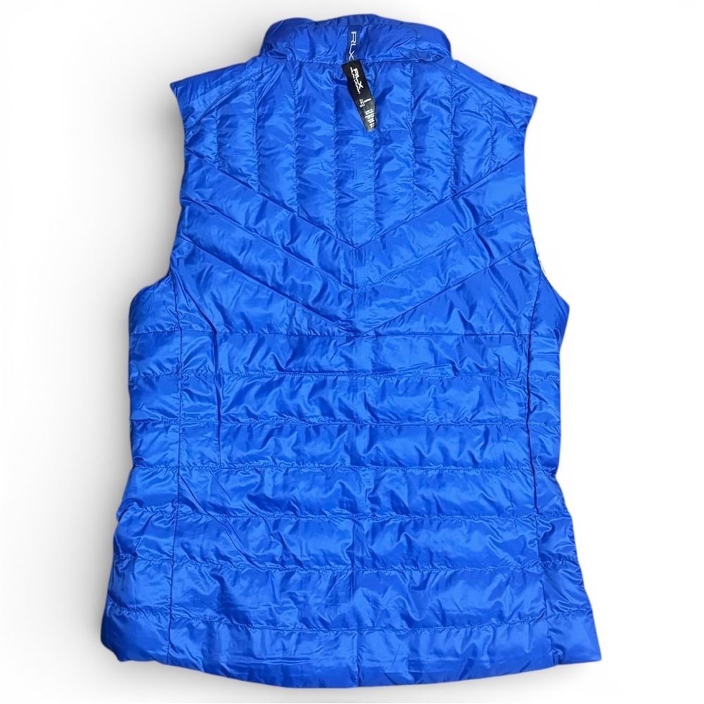 RLX Ralph Lauren Reversible Quilted Puffer Vest Golf Blue Yellow NWT Women’s S - Picture 10 of 13